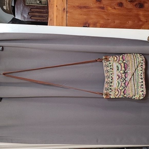 Sakroots Womens Crossbody Bag Purse Zips Pockets Fabric 10x13" GUC READ - Picture 7 of 14